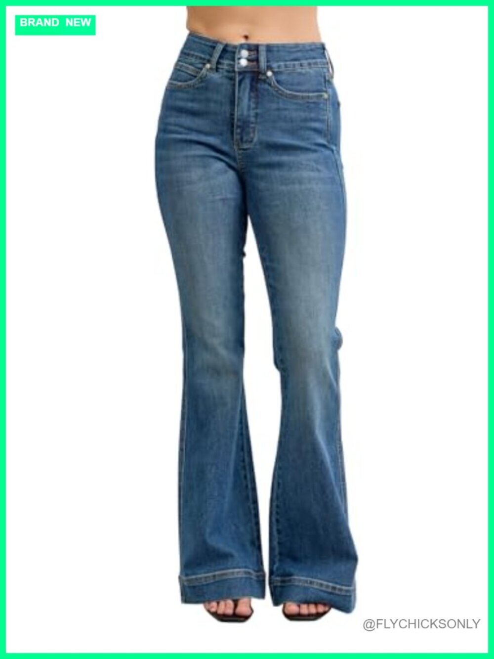 High Waisted Flare Tummy Control Wide Bootcut Jeans